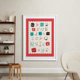 "Alphabet Friends" - Art Print in Red by ERAY - In a Room