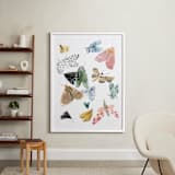 "Moths" - Art Print in Moss Green by Emilie Simpson - In a Room