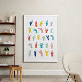 "American Sign Language ABCs" - Art Print in Rainbow by Jessie Steury - In a Room