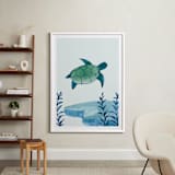 "Ocean Friends III" - Art Print in Turtle by Teju Reval - In a Room