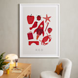 "Ten Red Things" - Art Print in Red by Ana Peake - In a Room