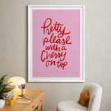 "Cherry on Top" - Art Print in Bubble Gum by Inkblot Design - In a Room