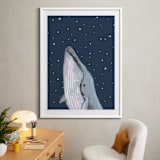 "starry sky whale" - Art Print in Navy by Cass Loh - In a Room