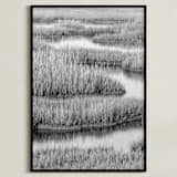 "Marshlands 1" - Art Print in Black & White by Elizabeth Pyle - Framed