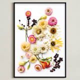 "Bloom Baby Bloom" - Art Print in Classic Rose by Theresa Bear - Framed