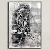 "Figure on Figure" - Art Print in Noir by Allison Belolan - Framed