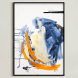 "Lawless4." - Art Print in Love Fever Blue by Jihye Back Kim - Framed