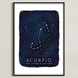"Zodiac Constellation Scorpio" - Personalized Art Print in Galaxy by Ashley Presutti Beasley - Framed