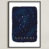 "Zodiac Constellation Aquarius" - Personalized Art Print in Galaxy by Ashley Presutti Beasley - Framed