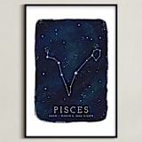 "Zodiac Constellation Pisces" - Personalized Art Print in Galaxy by Ashley Presutti Beasley - Framed