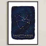"Zodiac Constellation Sagittarius" - Personalized Art Print in Galaxy by Ashley Presutti Beasley - Framed