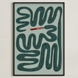 "Squiggly Snake" - Personalized Art Print in Cactus by Jenna Holcomb - Framed