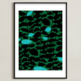 "Climbing Walls" - Art Print in Jade by Kristine Hegre - Framed