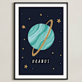 "Solar System IV (Uranus)" - Art Print in Night by Elly - Framed