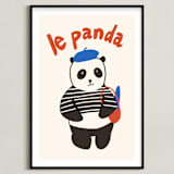 "French Panda" - Art Print in Ink by Morgan Kendall - Framed