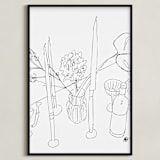 "We'll Dine by Candlelight" - Art Print in Ink Black by Nicole Simms - Framed