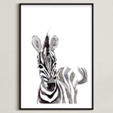 "Baby Animal Friends: Zebra" - Art Print in Zebra Black by Jieun K Rasband - Framed