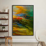 "Aerial Views" - Art Print in Citrus by MGTeevan - In a Room