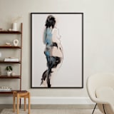 "Into the Distance" - Art Print in Aqua by Linda Mucha Karns - In a Room