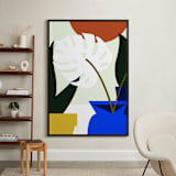 "Tropical Elements" - Art Print in Terracotta Blue by Jenna Skead - In a Room