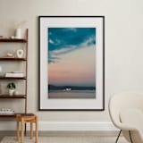 "Lake Lights" - Art Print in Lake Blue by Beth Scott Design - In a Room
