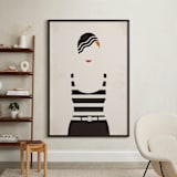 "Striped Suit" - Art Print in charcoal by Faith Harlow - In a Room