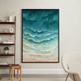 "Ombre Waves" - Art Print in Turquoise Sea by Honeybunch Studio - In a Room