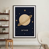 "Solar System VII (Saturn)" - Art Print in Night by Elly - In a Room