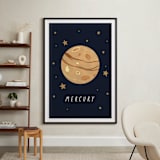 "Solar System VIII (Mercury)" - Art Print in Night by Elly - In a Room