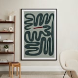 "Squiggly Snake" - Art Print in Cactus by Jenna Holcomb - In a Room