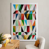 "Triangle Grid" - Art Print in Bone by Jane Clark - In a Room