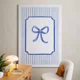 "Coquette Blue Bow" - Art Print in Blue by Vivi Furlong - In a Room