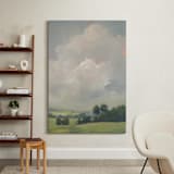 "Rosy Tomorrow II" - Art Print in Grey Blue by Stephanie Goos Johnson - In a Room