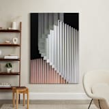 "Stacked Curvature " - Art Print in Creamy Neutrals by Lisa Sundin - In a Room