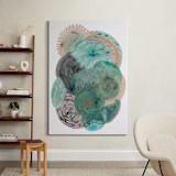 "Grey Thoughts" - Art Print in Teal by Maggie Ramirez Burns - In a Room
