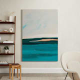 "Hawaiian Reef Abstract Painting" - Art Print in turquoise blue by Caryn Owen - In a Room