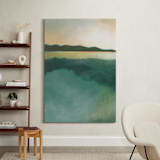 "Tranquil Harbor" - Art Print in Tranquil Green by AlisonJerry - In a Room