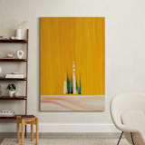 "Emerging" - Art Print in Orange Yellow by Jennifer Spencer - In a Room
