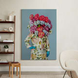 "Shes Blooming Worth " - Art Print in Summer Sky Blue by Theresa Bear - In a Room