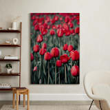 "Red Tulips" - Art Print in Red by Lucila Naves - In a Room