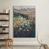 "in the garden of the Palais Royale" - Art Print in Garden Green by Jacquelyn Sloane Siklos - In a Room