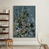 "Hydrangeas at Dusk" - Art Print in Ocean by Kelly Ventura - In a Room