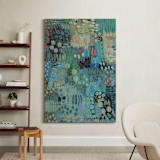 "It's A Blue Day" - Art Print in Turquoise by Pamela Tucker Herz - In a Room
