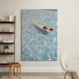 "Going for a Swim" - Art Print in Pool Blue by Whitney Deal - In a Room