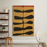 "Leaves and a Stem" - Art Print in orange by Deborah Velasquez - In a Room