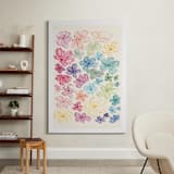 "A Rainbow of Flowers" - Art Print in Pale Sunshine by The Scribblist - In a Room