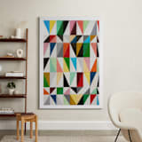 "Triangle Grid" - Art Print in Bone by Jane Clark - In a Room