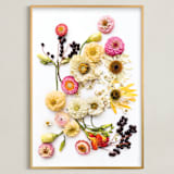 "Bloom Baby Bloom" - Art Print in Classic Rose by Theresa Bear - Framed