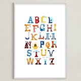 "Robot Alphabet" - Art Print in Primary by Joseph Apel - Framed