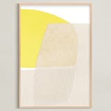 "Sunshine Wicker I" - Art Print in Limoncello by Carrie Moradi - Framed